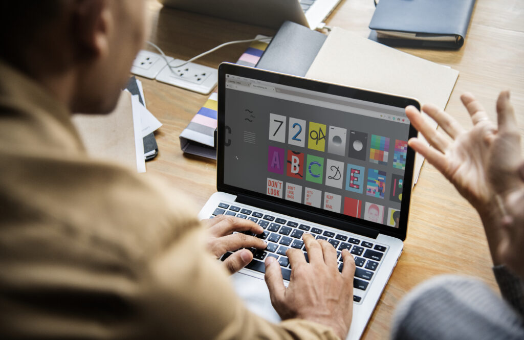 Business people working on a laptop